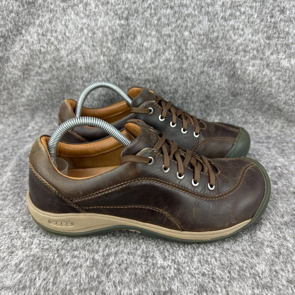 ✅ Keen Womens 9.5 Brown Leather Oxford Casual Shoes Rubber Soles Lace Up Hiking